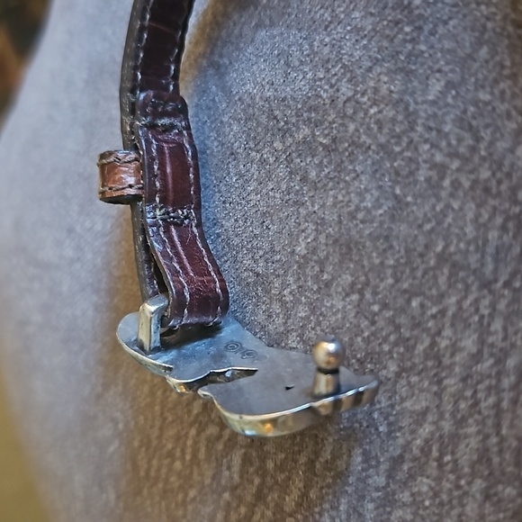 BRIGHTON Cowboy Core Brown Leather Scroll Buckle Belt Bracelet 07135 - Picture 6 of 8